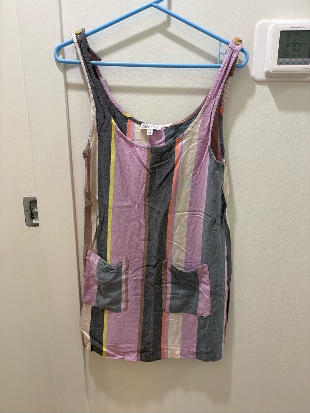 SALE 🌟 PATRONS OF PEACE | Striped Sleeveless Pocket Tunic/ Mini Dress